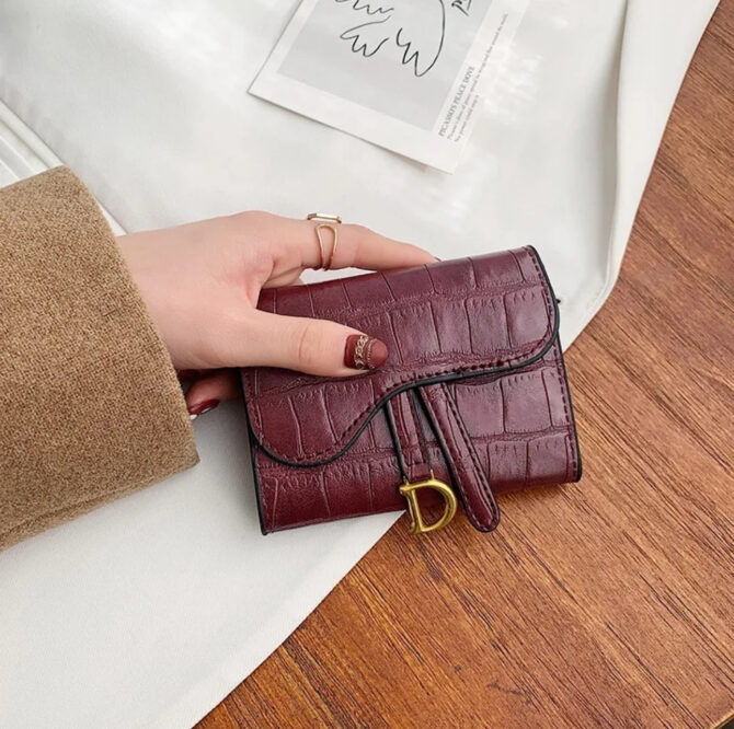 Mini D-wallet bordeaux
