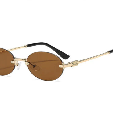 Minmiu Gold Dark Brown Glasses