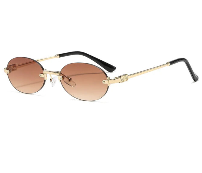 Minmiu Gold Light Brown Glasses