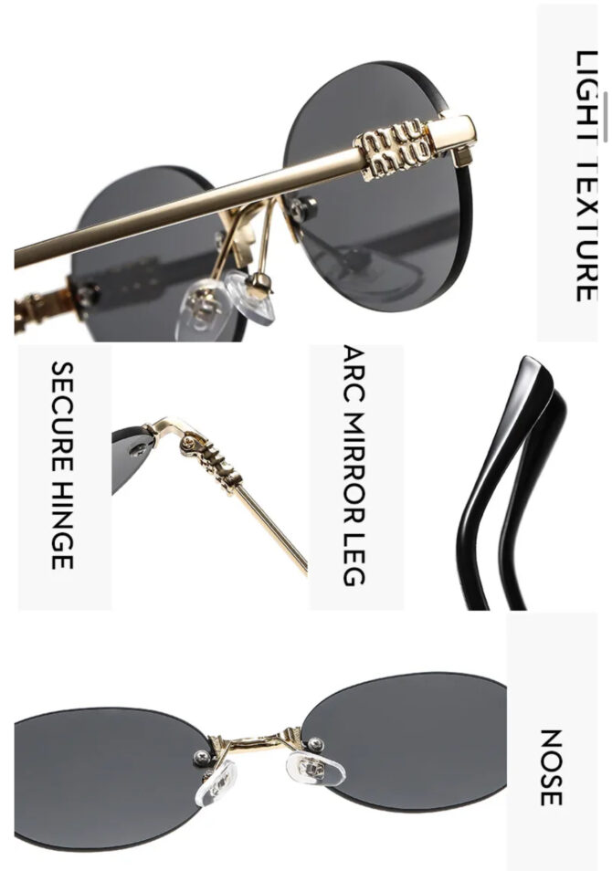 Minmiu Gold Black Glasses - Afbeelding 2