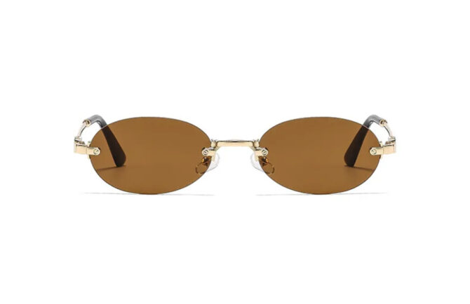Minmiu Gold Dark Brown Glasses - Afbeelding 2