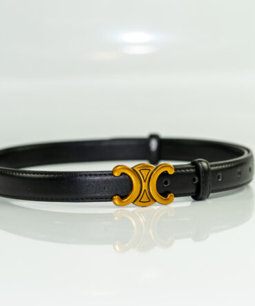 Leren Damesriem met Gouden Dubbele C-Sluiting